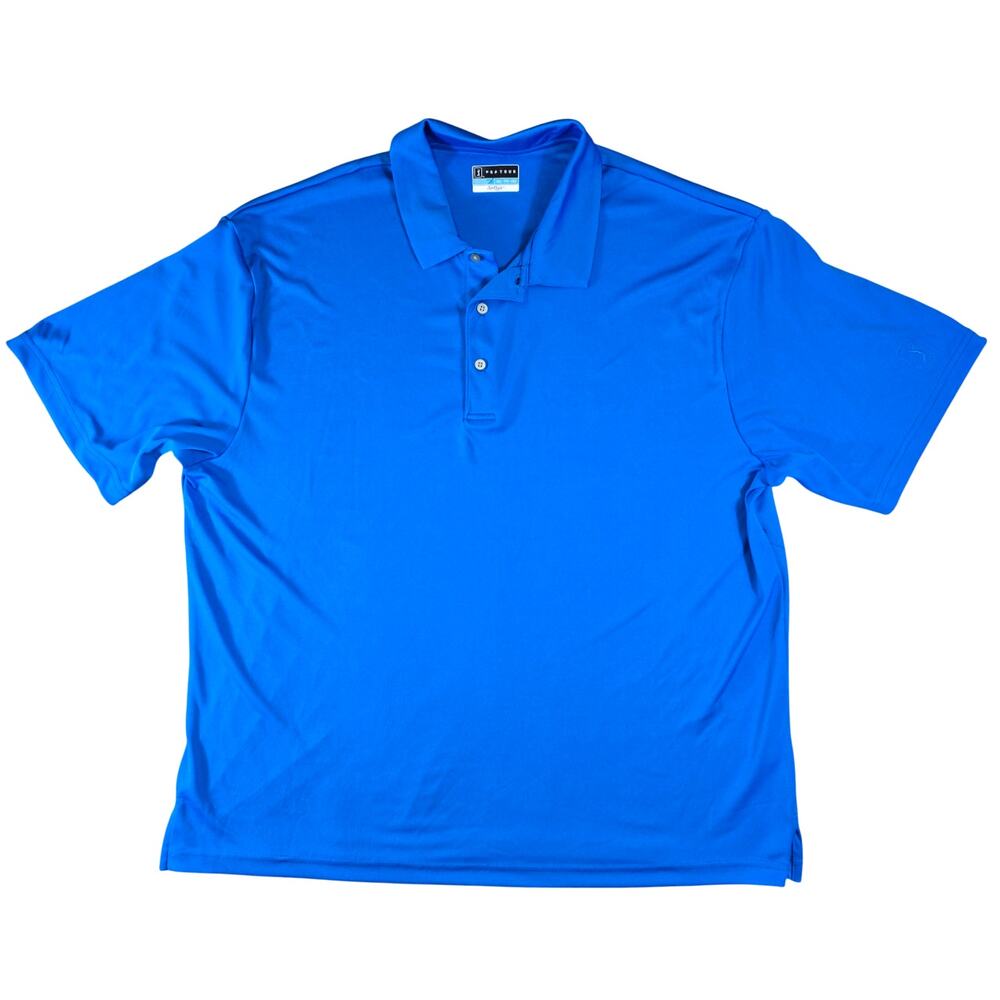 PGA Tour Performance Golf Polo XXL Blue Shirt Airflux Stretch Moisture Wicking